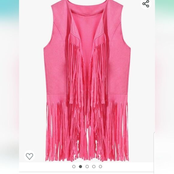 70s Women Hippie Costume accessories, pink hippie disco vest Cosplay Pink bin#1 - Picture 1 of 8